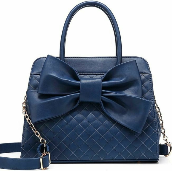 Handbags - Quilted Bow Satchel Handbag